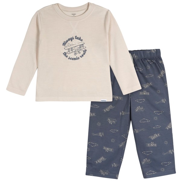 Gerber Baby Boy's 2-Piece Pajama Set (Long-Sleeve Top & Fleece