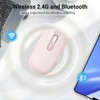 KUYHRF mouse inalámbrico recargable Bluetooth (rosa)