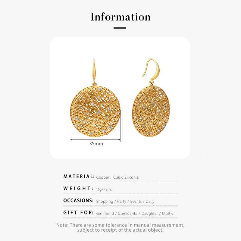18K gold earringsfor women, suitable for women, light weight, thick