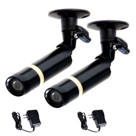 VideoSecu 2 x CCTV Built-in CCD Outdoor Weatherproof Bullet Security Camera Wide Angle Home Surveillance with Power Supplies and Security Warning Decals BC27B MZA