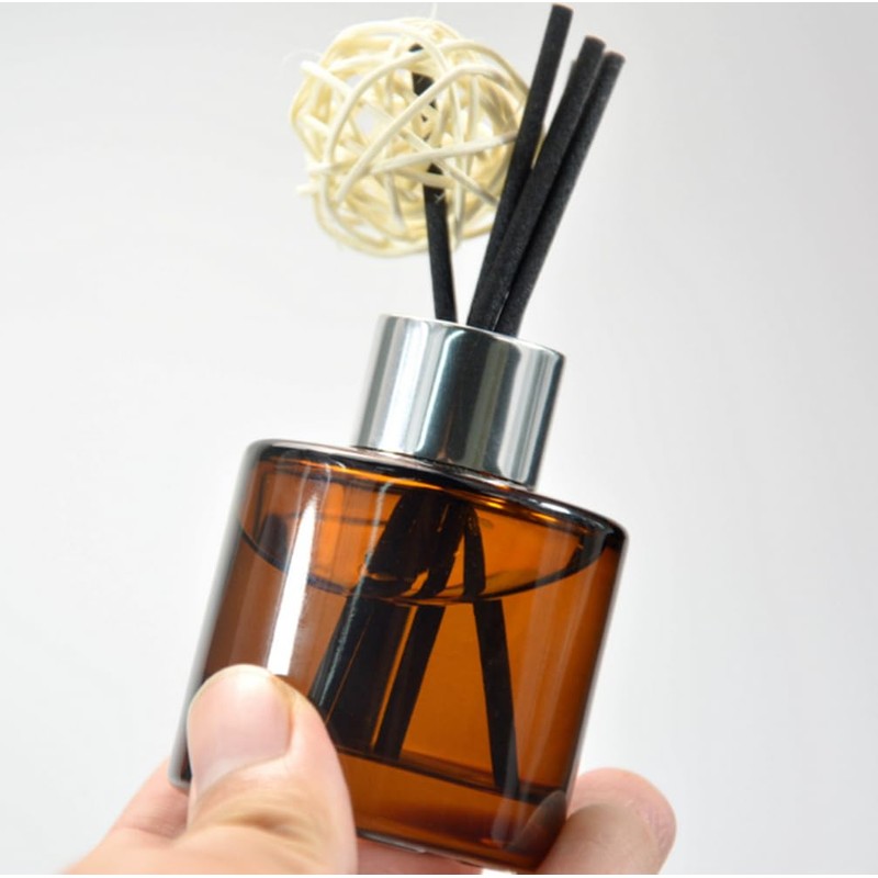 Yaphetss 2Pcs Diffuser Bottles Empty Glass Diffuser Jar Diffuser Bottles