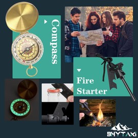 Survival Kits 37 in 1, Gifts for Men Dad Husband Valentine's Day, Emergency Survival Gear and Equipment, Camping Hiking Outdoor Adventure Cool Gadgets