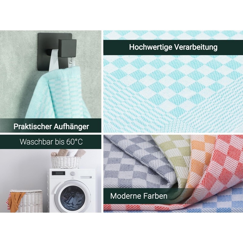 ZOLLNER Set of 10 Tea Towels, Cotton, 46 x 70