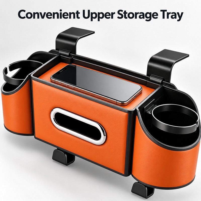 4-in-1 Car Seat Back Organizer for Rear Seat Storage –