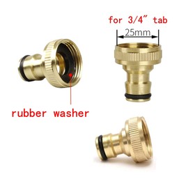 JZK 4 PCS 3/4 inch 3/4" tap Connector Brass Fittings for Hoses, Garden Hose Connector Attachment for Outside tap, Garden tap Fittings for Hose Pipe