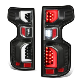 Auto Dynasty Rear Red LED DRL Tail Lights Brake Lamps with Reverse Lights Compatible with Chevy Silverado 1500 WT LT LTD 2019-2024, Driver and Passenger Side, Black Housing Clear Lens