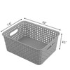 Zerdyne Plastic Multi-Purpose Weave Storage Basket, Desktop Organization Basket Set,