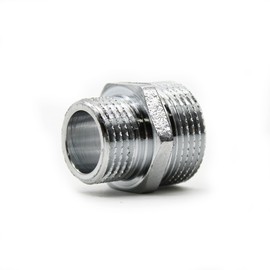 DOJA Barcelona Reducer Brass Chrome-Plated with 2 x AG + Teflon 1/2 Inch x 3/8 Inch Reducing Nipple for Air, Water, Gas, Fuel, Oil: Screw Connection for Good Pipe Circulation Guarantee