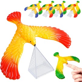 8PCS Águila en Equilibrio,Juguetes de Águila en Equilibrio con Pirámide Transparente,5,3 IN Juguete Interactivo de Águila en Equilibrio, Juguetes de Dedos de Ciencia Física para Regalos de Fiesta