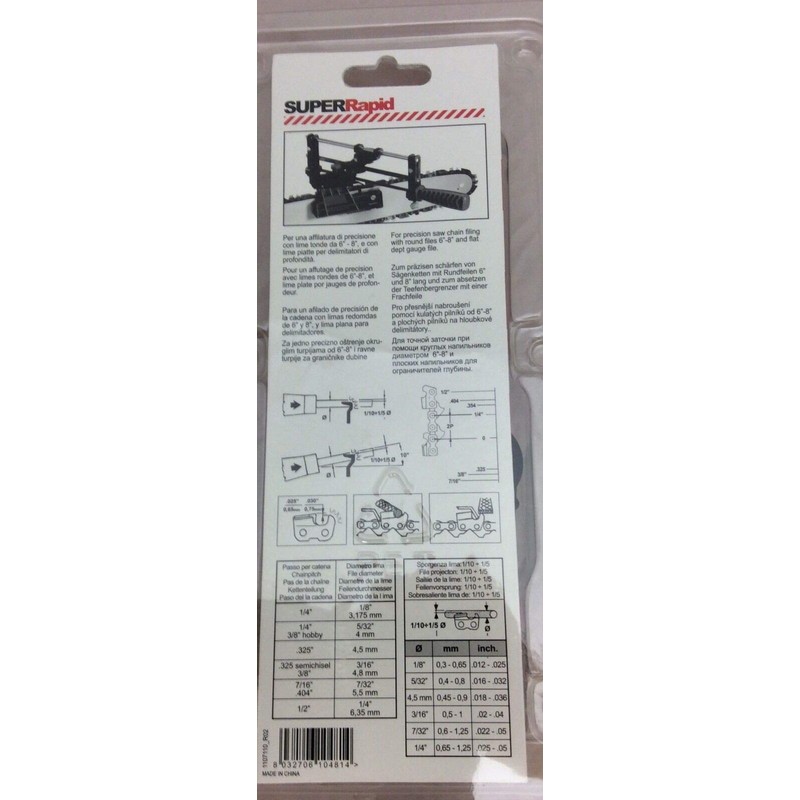 Tecomec Super Rapid Chainsaw Sharpening File Guide Bar Mount compare