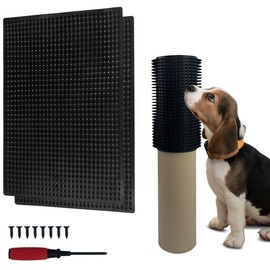 Soft Itch Relief Pad for Dog dog back scratcher for Relief Dog Itch Scratching Post Mat for All Season suitable Dog Massage Bed for Installation on Wall Garden Fence Sofa （2 PCS）