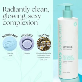 Serious Skincare Limpiador Glicólico De 12 Onzas Lavado Faci                                                                                          