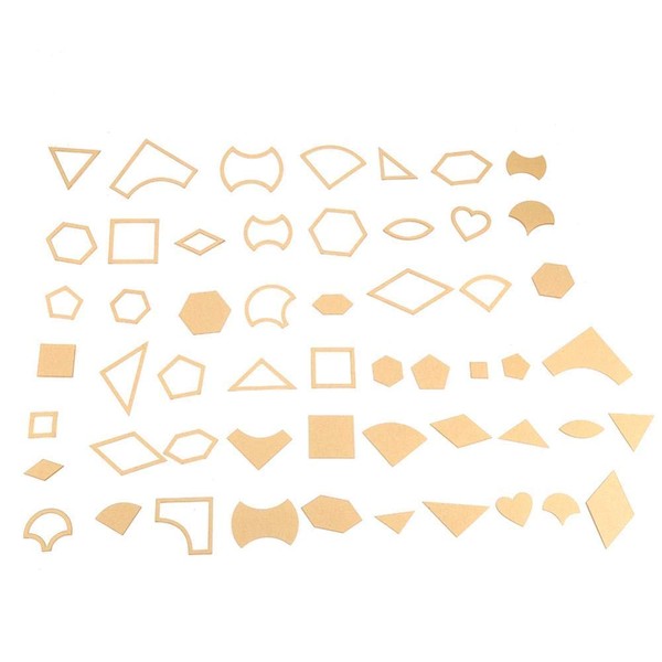 Patchwork Stencils Set, Acrylic, Transparent, 54 Pieces, Hexagon Stencil, Patchwork