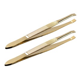 Baluue 2pcs Multipurpose Stainless Steel Eyebrow Tweezers for Precise Trimming and Grooming Portable Beauty Tool for Women and Girls for Eyelash Extensions and Hair Removal