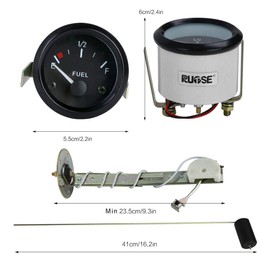 Rupse Fuel Sender Unit Boat Fuel Tank Sending Unit Fuel Water Level Sensor Stainless Steel Fuel Sender and Fuel Gauge for Boat Car Truck RV (6" (150mm)) (52mm (2"))