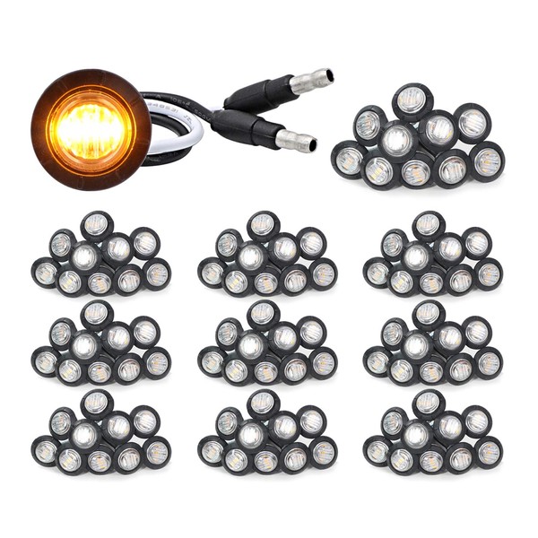 Meerkatt 3/4 Inch Round Mini Side Marker Clearance Lamp Sealed