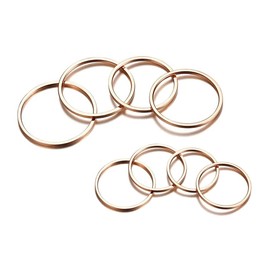 IFUAQZ 8pcs 1MM Thin Stainless Steel Knuckle Midi Stacking Rings for Women Plain Band Comfort Fit, Metal