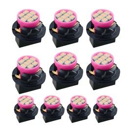 DUSCOKE 10PCS T10 194 168 LED Dash Instrument Light Bulbs with Twist Lock Socket, Bright Panel Gauge Cluster Light Car Interior Replacement Bulbs for Map Dome Trunk Dashboard Lights (Pink)