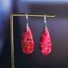 NUZUJX Imperial Jasper Stone Drop Earrings for Women Geometry Leaf