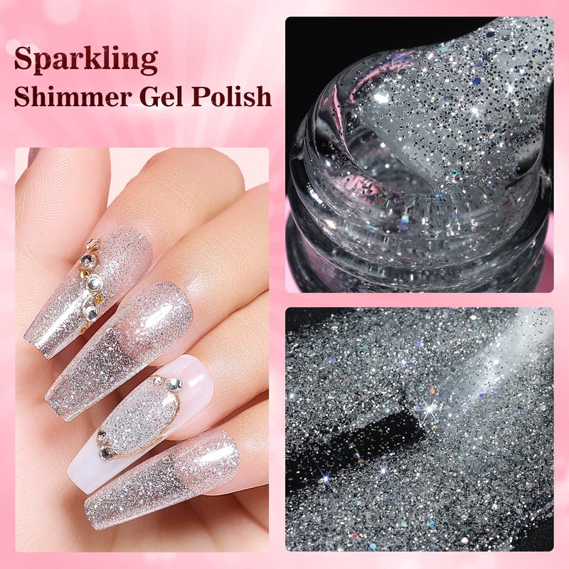 AIMEILI Soak Off U V LED Glitter Gel Nail Polish