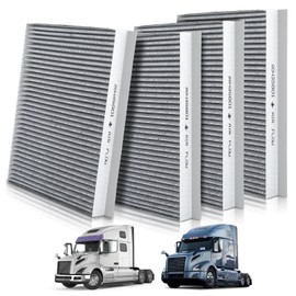 AUTOKAY Set of 4 P606555 Cabin Air Filter W/Activated Carbon Fit for Volvo VNL 430 630 670 760 780 860 64T VN 670 630 430 VNM VHD 200 VT 800 2003-2025 RE# 20435801 AF26405 PA10187 49084 PA4681