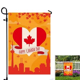 Canada Garden Flags 12 x 18 Inch Outdoor Decorative Flag - Seasonal Mini Flag with Maple Leaf Motif - Weatherproof Garden Decoration for National Day, Patio, Balcony, Front Garden & Outdoor Use