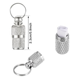 LIDOUK Pet id Tags, Pet Tube Tag Cat Name Tags Barrel Silver Anti-Lost Dog Cat Tag for Collar with Address Name Label (1 Packs)