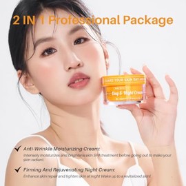 SPODARE Crema De Día Y De Noche Crema Facial Hidratante Antiarrugas Con Vitamina C + Crema De Noche Reafirmante Y Renovadora Con Vitamina A Fórmula Un