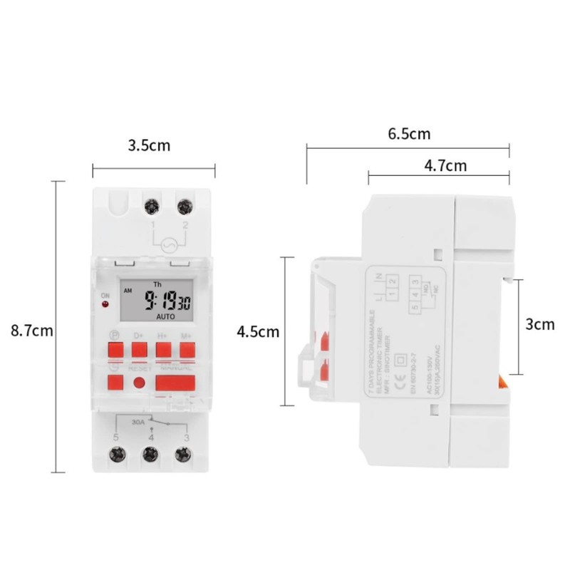 AC 85-265V 30A Timer Switches TM919BK Digital Timer 24Hours 7Days