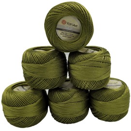 YarnArt Tulip 6 x 50 g Package Silk Yarn Microfibre, Satin Yarn Glossy (Green 423)