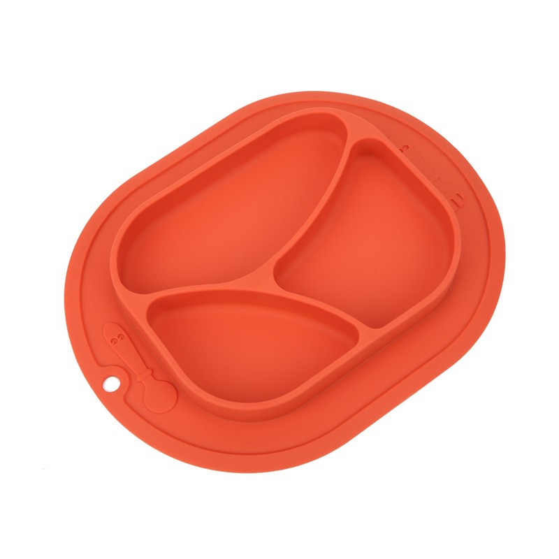 Divided Baby Plate Sucker Suction Cup AntiDrop Bowl Silicone Skidproof