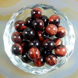 AD Beads Natural Gemstone Round Spacer Loose Beads (6mm 100pcs, Red Tiger's Eye)