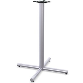 Restore Furniture Endurex Cafe Table Base, 36" x 36" X-Base, Single 3" Diameter Column, 2" Diameter Feet Perfect for Restaurants, Coffee Shops, Lounge Areas, Metallic Silver | Bar Height