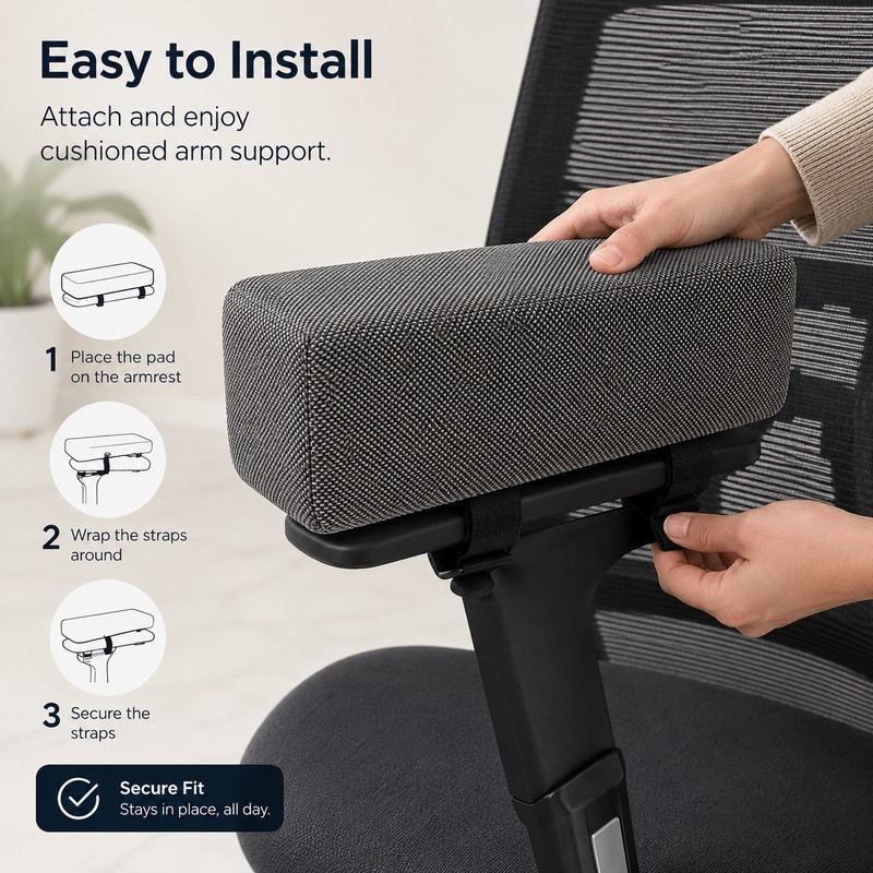 Office Chair Armrest Pad for Elbow Comfort – Soft Foam