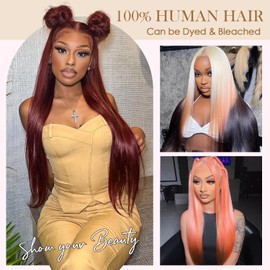 DonsiRol 613 Straight Ash Blonde Wig Human Hair, 13x6 HD Lace Front Wigs Human Hair, Glueless & Pre Plucked Human Hair Wig with Baby Hair, 180% Density Ash Blonde Wig (18inch)