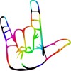 StickerTalk Rainbow ASL I Love You Vinyl Sticker, 5 inches