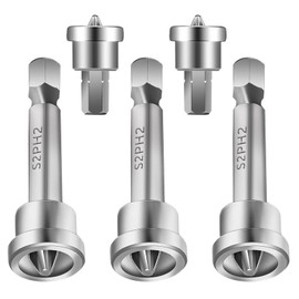 5 Pcs Magnetic Positioning Screwdriver Bits Set Anti-Slip Ph2 Drywall Screw Setter Bit Hex Shank for Plasterboard Positioning Screwdriver Bits Batch Head(3 50mm/1.97in,2 25mm/0.98in)