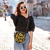 AHOMY Round Crossbody Wallet Watercolor Sunflower Fashion Circle Purse Messenger