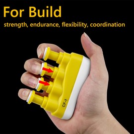 Musiin Finger Strengthener for Guitar Players Finger Resistance Training, Guitar Bass Finger Speed Training, Hand Grip Exerciser, Hand Strength and Speed Exerciser (Yellow)