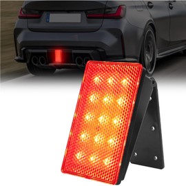 Biqing 1PC Square Car Rear Brake Light Red,Universal 12V Auto Rear Brake Lamp 15LED F1 Style Car Rear Spoiler LED Brake Light Tail Light(2 Modes)