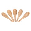 5Pcs Soup Spoon Fish Shaped Carved Wooden Rice Spoon Kitchen