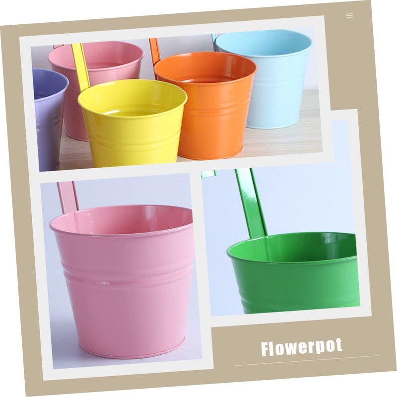 Mipcase 4pcs Detachable Iron Hanging Flowerpot Space Saving Decorative Plant