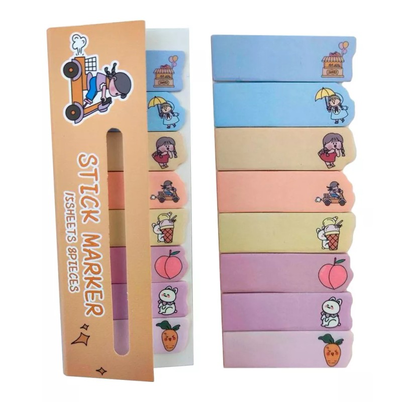 STICKER MARKER 480 Notas Adhesivas Kawaii Separador Apunte Post It