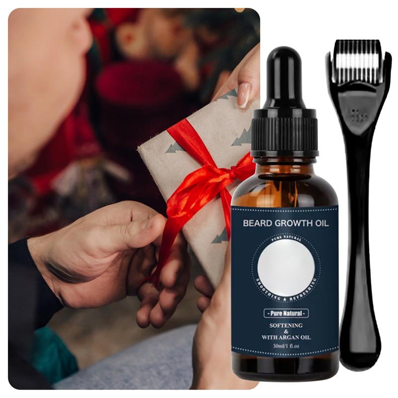 Ninnyi Beard Grooming Care Kit for Men, Beard Oil Roller