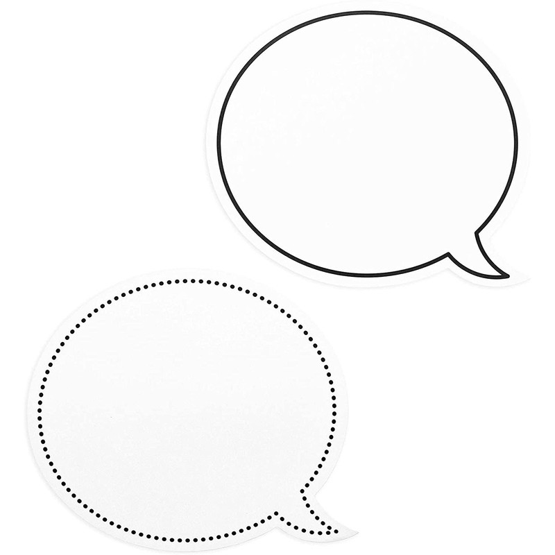 Dry Erase Speech Bubble Cutouts for Bulletin Boards (9 x