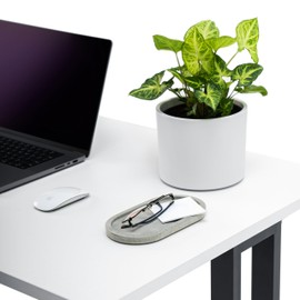 Concrete Desk Organizer Pencil Holder Pen Holder Office Decor Flower Pot Waiting Room Table Decor Coffee Table Decor Pencil Holder For Desk Home Office Decor (Gray, Plate)