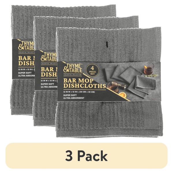 Unbranded (3 pack) Thyme & Table Bar Mop Dish Cloth,