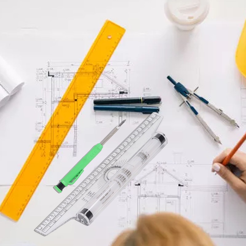 Measuring Rolling Ruler 30cm Various Formulas Horizontal Vertical Parallel Lines