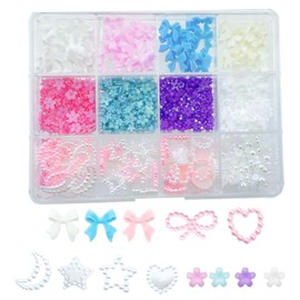 3D Multi Shapes Nail Charms - Heart, Bow, Pearl, Flower Nail Gems for DIY Crafts & Design Accessories