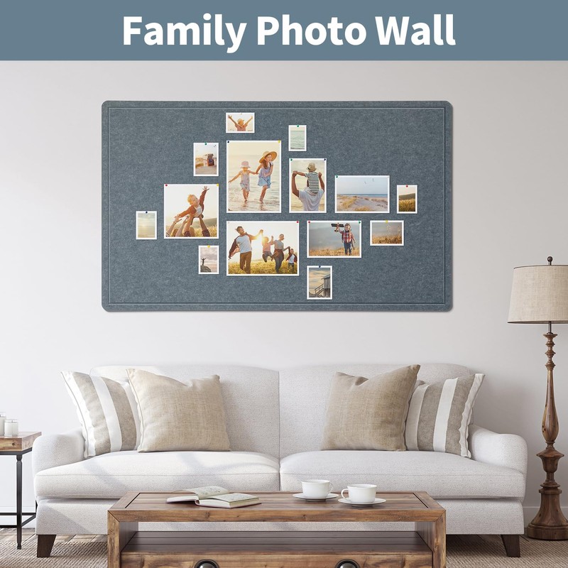Large Bulletin Felt Board,60 x 35 Inches Decorative Felt Pin
